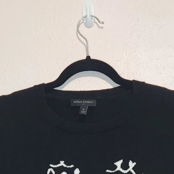Banana Republic Black Sweater With Print Size Medium - Picture 4 of 6